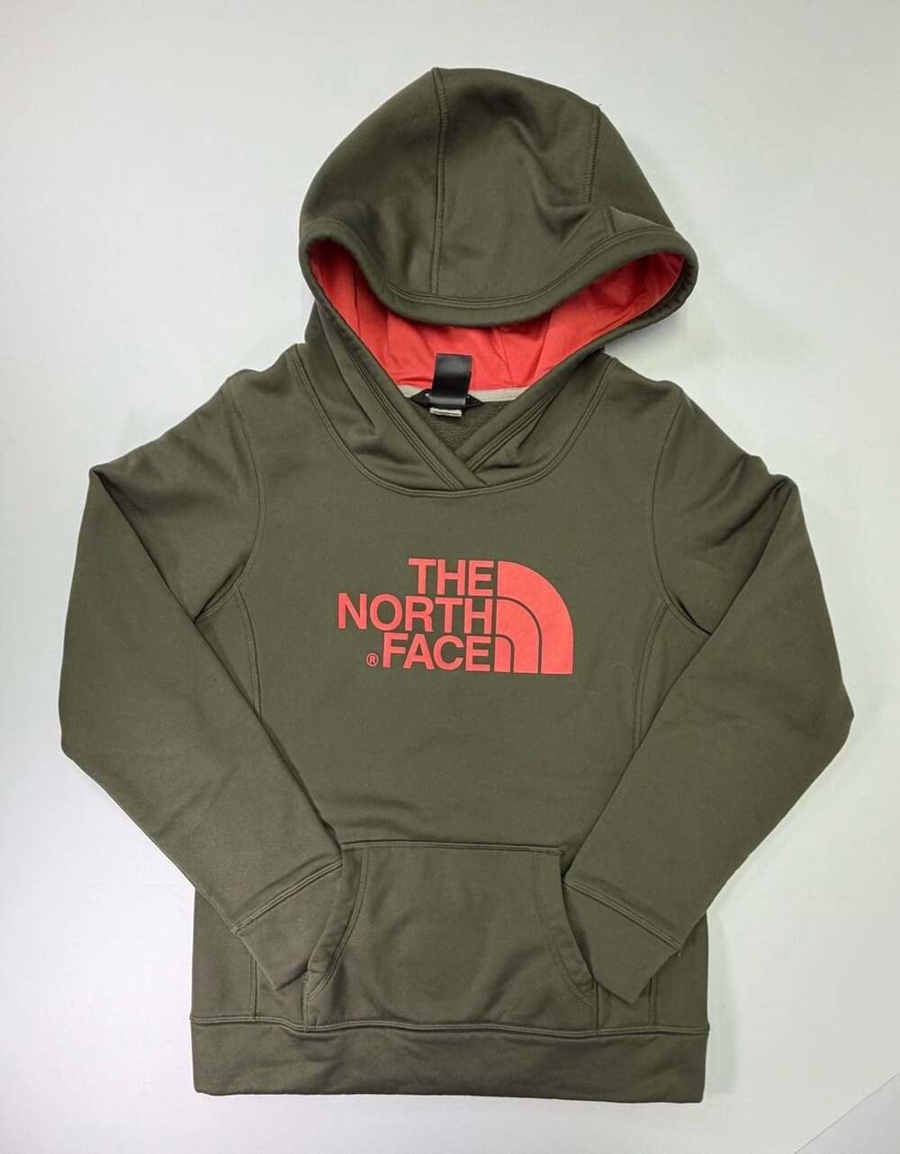 The North Face Women's Olive Green & Orange Fave Pullover Hoodie Small